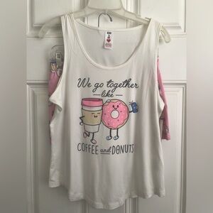 SLEEP & CO TANK AND SHORT PAJAMA SET SIZE MEDIUM GRAPHIC PRINT SLEEPWEAR